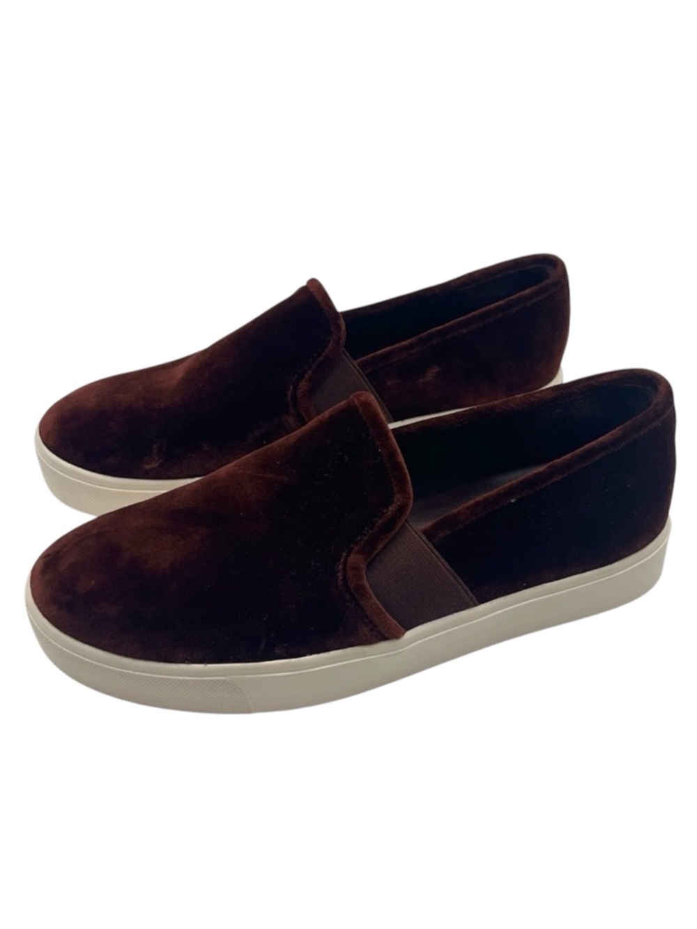 Vince Blair Velvet Slip On Shoes Size 5 Burgundy Oxblood